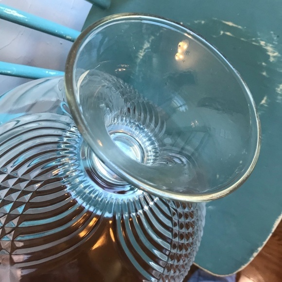 Vintage Crystal Frosted glass serving bowl,fruit‎ bowl punch bowl pedestal - Picture 6 of 7